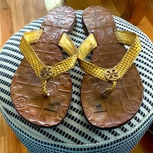 Size 6 Gold Tori Burch Sandals. GUC!